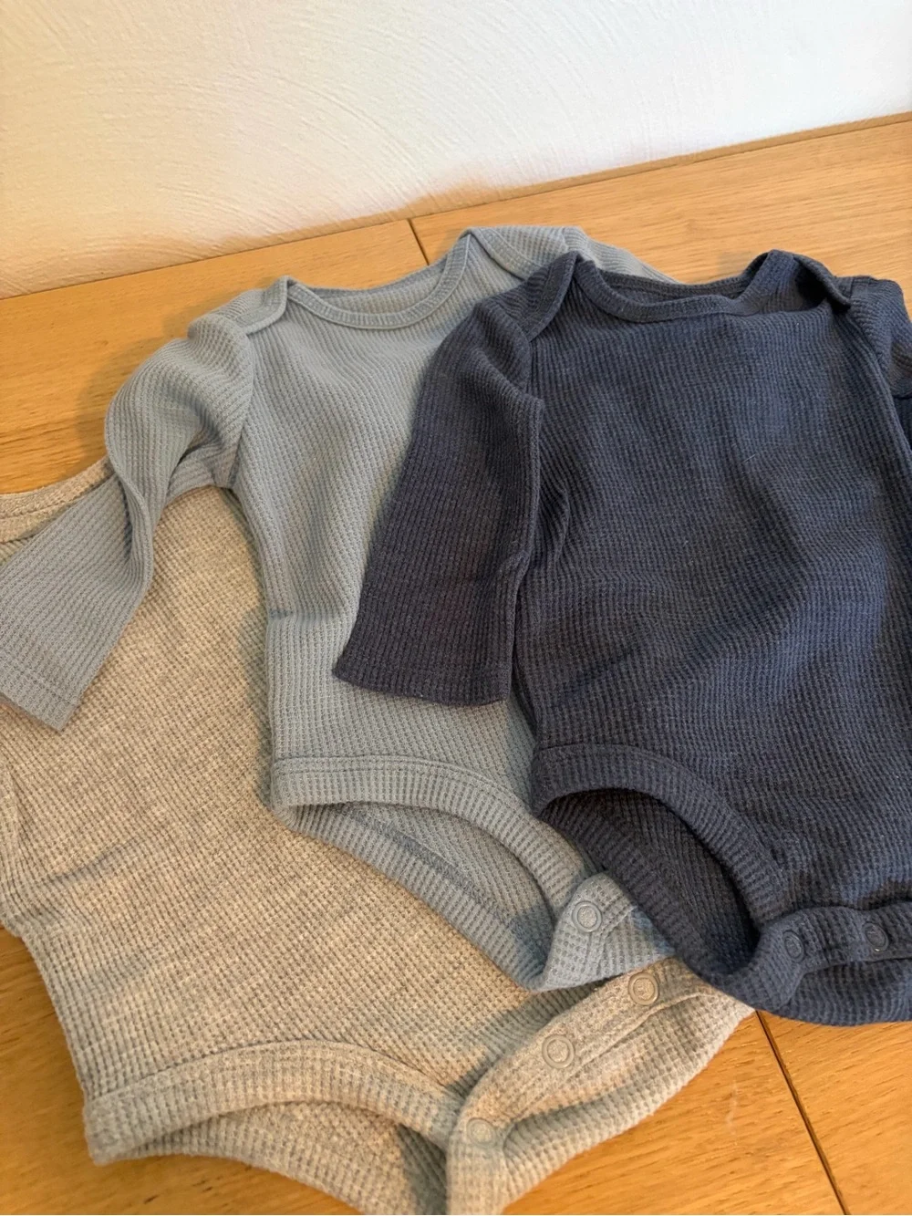 Carter's Long-Sleeve Ribbed One-Piece Set - Navy, Light Blue, Gray